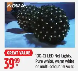 Canadian Tire 100-Ct LED Net Lights. Pure white, warm white or multi-colour offer