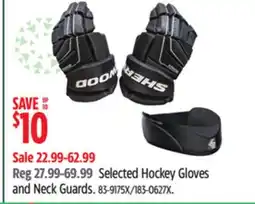 Canadian Tire Selected Hockey Gloves and Neck Guards offer