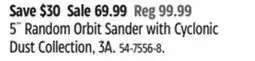 Canadian Tire TESTED 5˝ Random Orbit Sander with Cyclonic Dust Collection, 3A offer