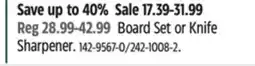 Canadian Tire Board Set or Knife Sharpener offer