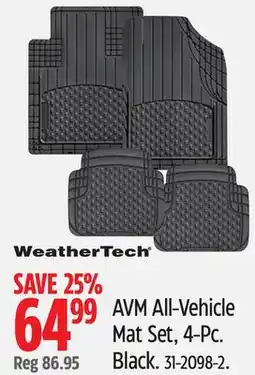 Canadian Tire WeatherTech AVM All-Vehicle Mat Set, 4-Pc offer