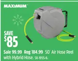 Canadian Tire MAXIMUM 50' Air Hose Reel with Hybrid Hose offer