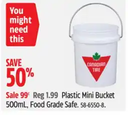 Canadian Tire Canadian tire Plastic Mini Bucket 500mL, Food Grade Safe offer