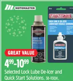 Canadian Tire Selected Lock Lube De-Icer and Quick Start Solutions offer