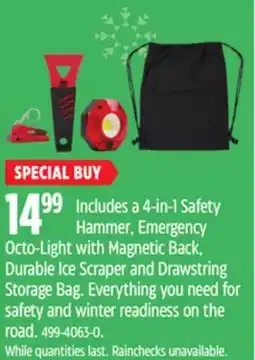 Canadian Tire Octo-Light with Magnetic Back, Durable Ice Scraper and Drawstring Storage Bag offer