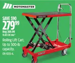 Canadian Tire Rolling Lift Cart offer