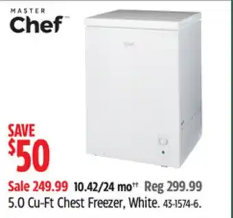 Canadian Tire MASTER Chef 5.0 Cu-Ft Chest Freezer, White offer