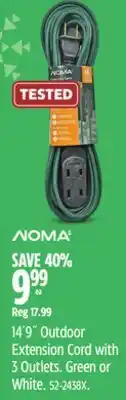 Canadian Tire NOMA 14'9 Outdoor Extension Cord with 3 Outlets offer