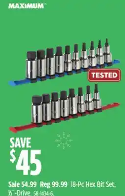 Canadian Tire Maximum 18-Pc Hex Bit Set offer