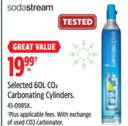 Canadian Tire Sodastream Selected 60L CO2 Carbonating Cylinders offer