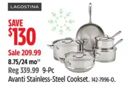 Canadian Tire Lagostina 9-Pc Avanti Stainless-Steel Cookset offer