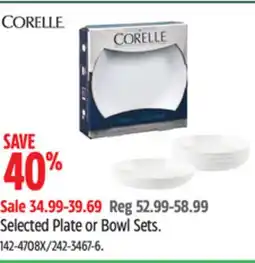 Canadian Tire Corelle Selected Plate or Bowl Sets offer