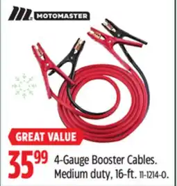Canadian Tire 4-Gauge Booster Cables. Medium duty, 16-ft offer