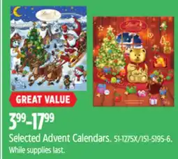 Canadian Tire Selected Advent Calendars offer