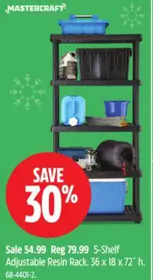 Canadian Tire 5-Shelf Adjustable Resin Rack offer