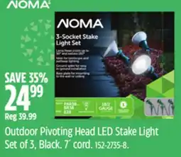 Canadian Tire Outdoor Pivoting Head LED Stake Light Set of 3, Black offer