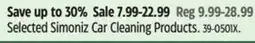 Canadian Tire Selected Simoniz Car Cleaning Products offer