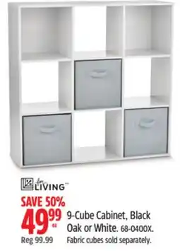 Canadian Tire For Living 9-Cube Cabinet, Black Oak or White offer