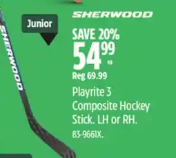 Canadian Tire SHERWOOD Playrite 3 Composite Hockey Stick offer
