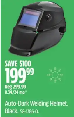 Canadian Tire Auto-Dark Welding Helmet, Black offer