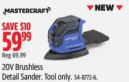Canadian Tire Mastercraft 20V Brushless Detail Sander. Tool only offer
