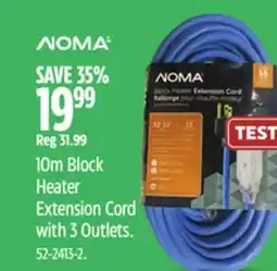 Canadian Tire NOMA 10m Block Heater Extension Cord with 3 Outlets offer