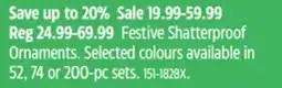 Canadian Tire Festive Shatterproof Ornaments offer