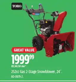 Canadian Tire TORO 252cc Gas 2-Stage Snowblower, 24˝ offer
