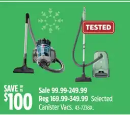 Canadian Tire Selected Canister Vacs offer