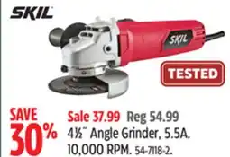 Canadian Tire SKIL 41⁄2˝Angle Grinder, 5.5A. 10,000RPM offer