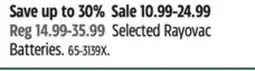 Canadian Tire Selected Rayovac Batteries offer
