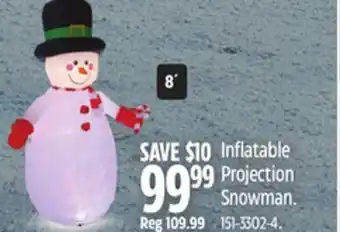 Canadian Tire Inflatable Projection Snowman offer