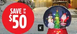 Canadian Tire Snow Globe with Santa and Snowman in Motion offer