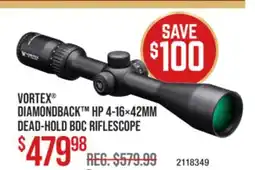 Cabela's VORTEX DIAMONDBACK HP 4-16×42MM DEAD-HOLD BDC RIFLESCOPE offer