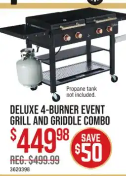 Cabela's DELUXE 4-BURNER EVENT GRILL AND GRIDDLE COMBO offer