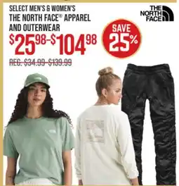 Cabela's SELECT MEN'S & WOMEN'S THE NORTH FACE APPAREL AND OUTERWEAR offer