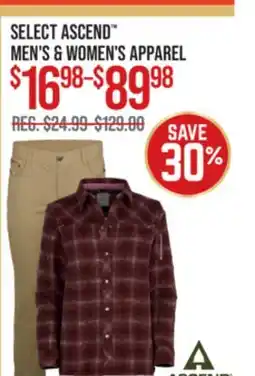 Cabela's ASCEND MEN'S & WOMEN'S APPAREL offer