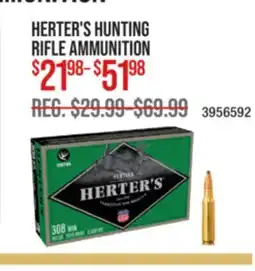 Cabela's HERTER'S HUNTING RIFLE AMMUNITION offer