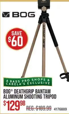 Cabela's BOG DEATHGRIP BANTAM ALUMINUM SHOOTING TRIPOD offer