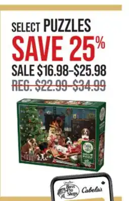 Cabela's SELECT PUZZLES offer