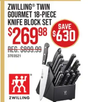 Cabela's ZWILLING TWIN GOURMET 18-PIECE KNIFE BLOCK SET offer