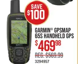 Cabela's GARMIN GPSMAP 65S HANDHELD GPS offer
