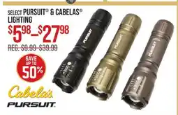 Cabela's SELECT PURSUIT & CABELAS LIGHTING offer