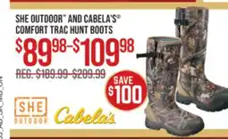 Cabela's SHE OUTDOOR AND CABELA'S COMFORT TRAC HUNT BOOTS offer