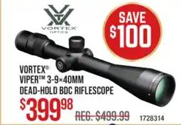 Cabela's VORTEX VIPER 3-9×40MM DEAD-HOLD BDC RIFLESCOPE offer