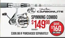 Cabela's JOHNNY MORRIS CARBONLITE SPINNING COMBO offer
