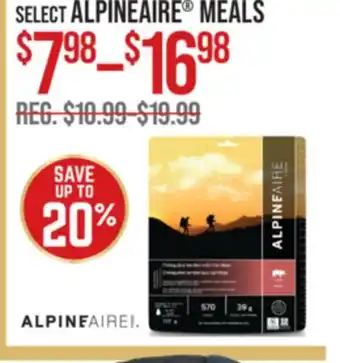 Cabela's ALPINEAIRE MEALS offer