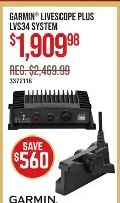 Cabela's GARMIN LIVESCOPE PLUS LVS34 SYSTEM offer
