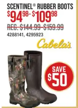 Cabela's SCENTINEL RUBBER BOOTS offer