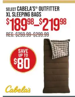 Cabela's SELECT CABELA'S OUTFITTER XL SLEEPING BAGS offer